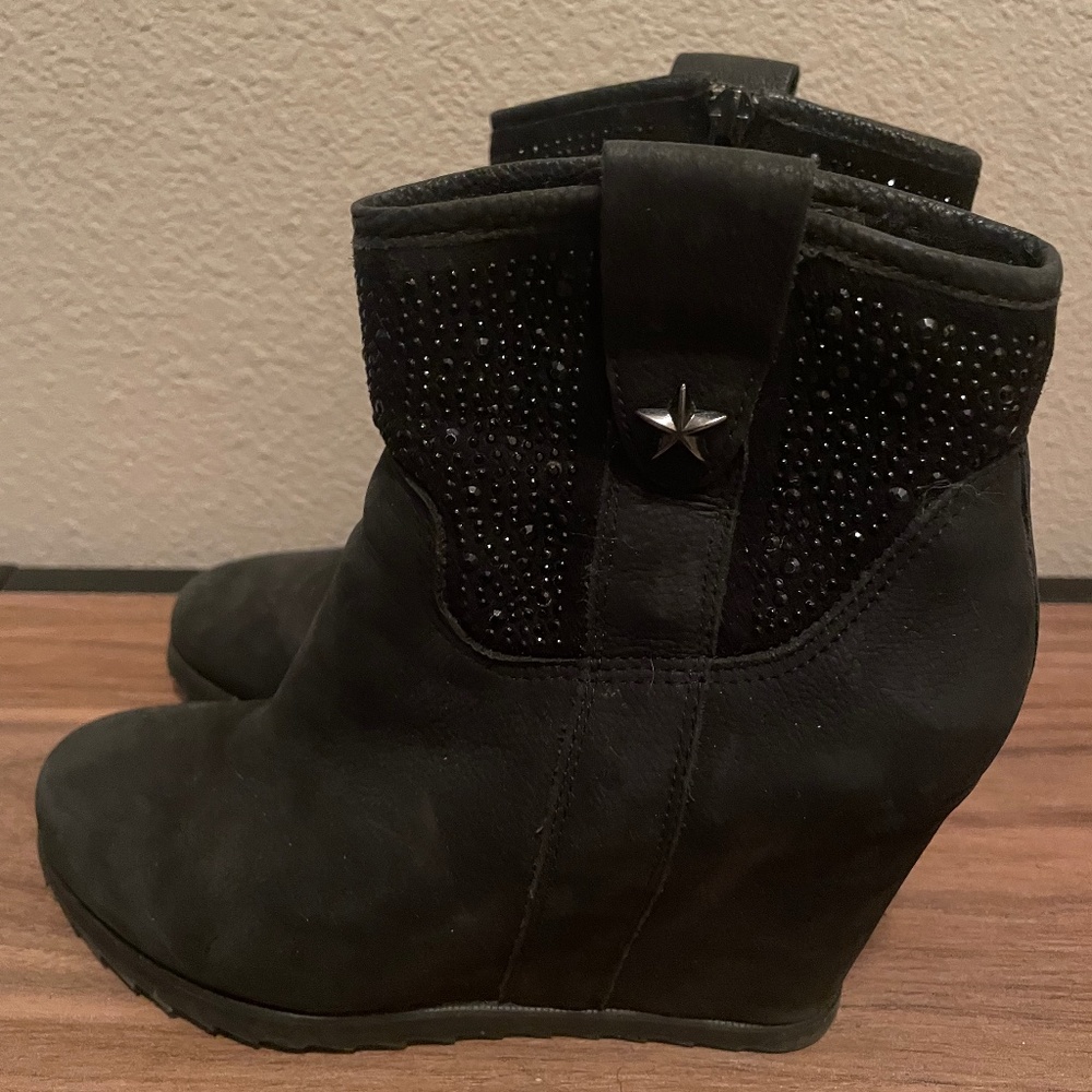 Suede Boots Warm Booties with Faux Fur inside